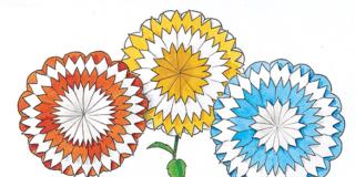 I fiori multicolori con la velina