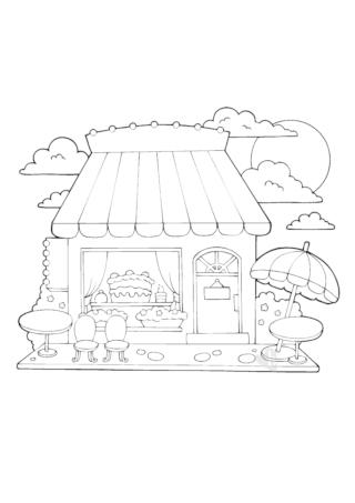 casa dei dolci da colorare