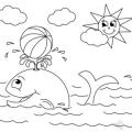 Balena e sole – Disegno da colorare