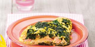 Omelette di spinaci e salmone