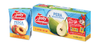 Succhi di frutta tetra crystal ecosostenibili, Jolly Colombani