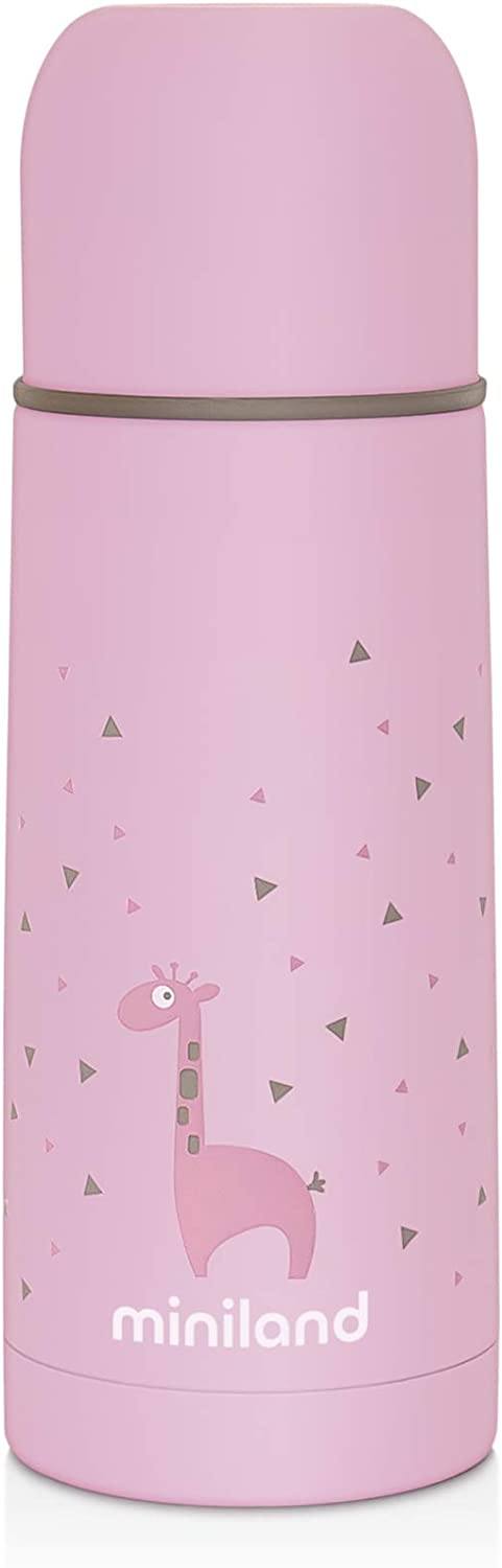 Thermos per Liquidi con Valvola Antigoccia ed Esterno Gommoso 350 ml, borraccia  bambini Miniland