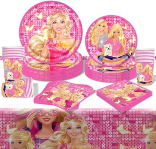 KIT COORDINATO BARBIE Sparkle, Piatti Bicchieri Tovaglioli