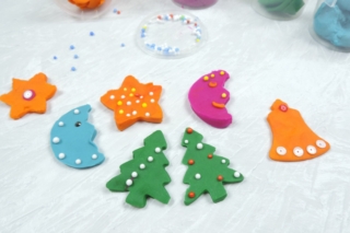 colored mass for modeling, for children's creativity, plasticine. children's Christmas crafts, selective focus colored mass for modeling, for children's creativity, plasticine. children's Christmas crafts, selective focus