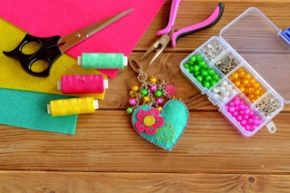 Handmade,Keychain,Felt,Embellished,With,Beads.,Bright,Felt,Heart,Keychain, Handmade,Keychain,Felt,Embellished,With,Beads.,Bright,Felt,Heart,Keychain,