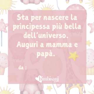 frase dedica baby shower principessa