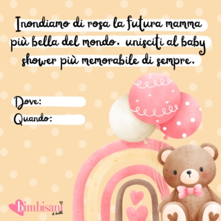 invito baby shower orso e palloncino