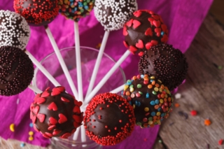Delicious,Chocolate,Cake,Pops,Closeup,In,A,Glass,On,The