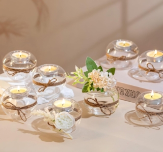 portacandele in vetro per comunione