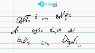 Esempio di come scrive un bambino con disgrafia Esempio di come scrive un bambino con disgrafia